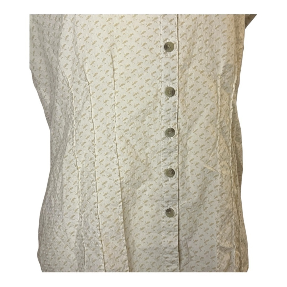 Columbia Elegant Cream Button-Up Women's Top Medium - Picture 6 of 10